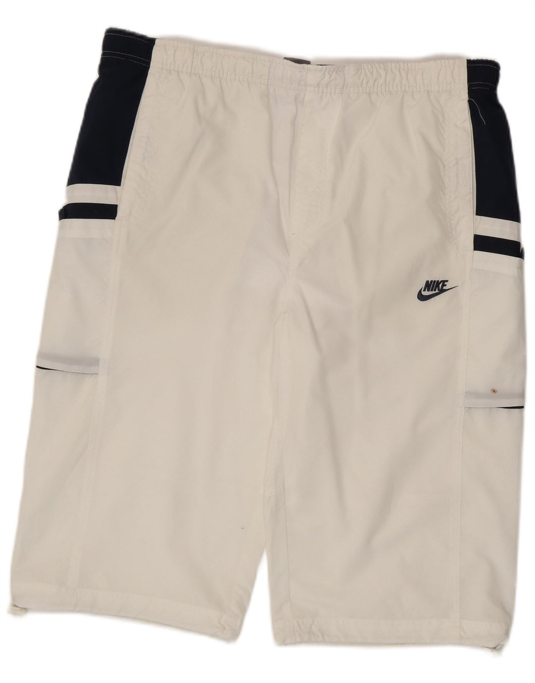 Nike Pantalones cortos deportivos para hombre ES 37/39 XL Blanco Colorblock Poliéster