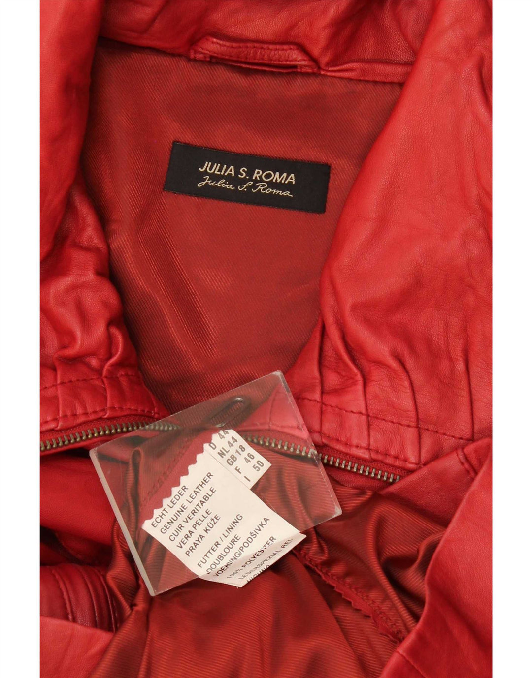 Julia S. Roma Chaqueta de cuero para mujer UK 40 XL Cuero rojo