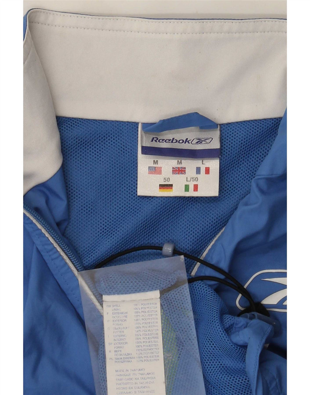 Reebok Chaleco para hombre UK 38 Azul medio Colorblock Poliéster