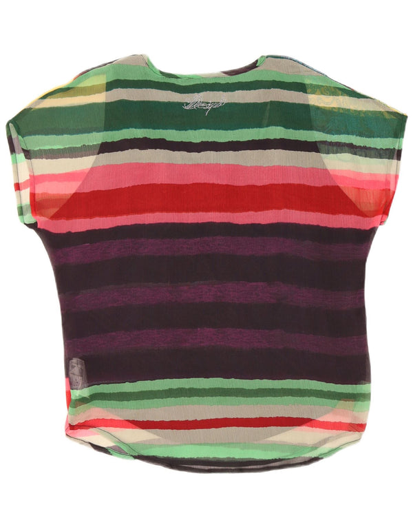 DESIGUAL Blusa extragrande para mujer UK 10 Small Multicolor Rayas