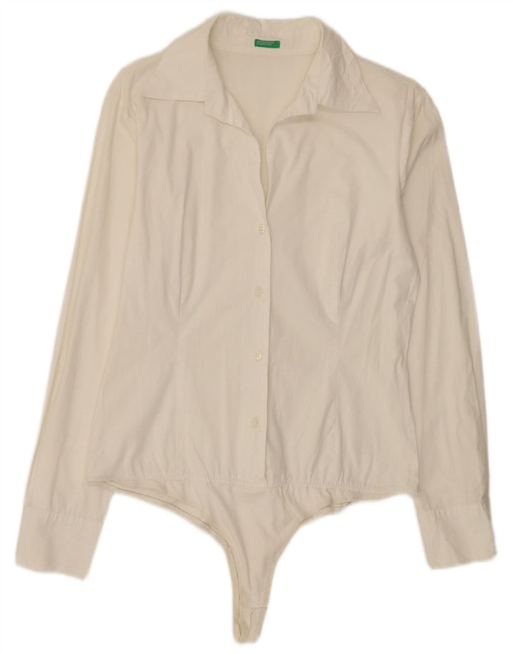 Benetton Body Camisero Mujer ES 44 Mediano Blanco Roto