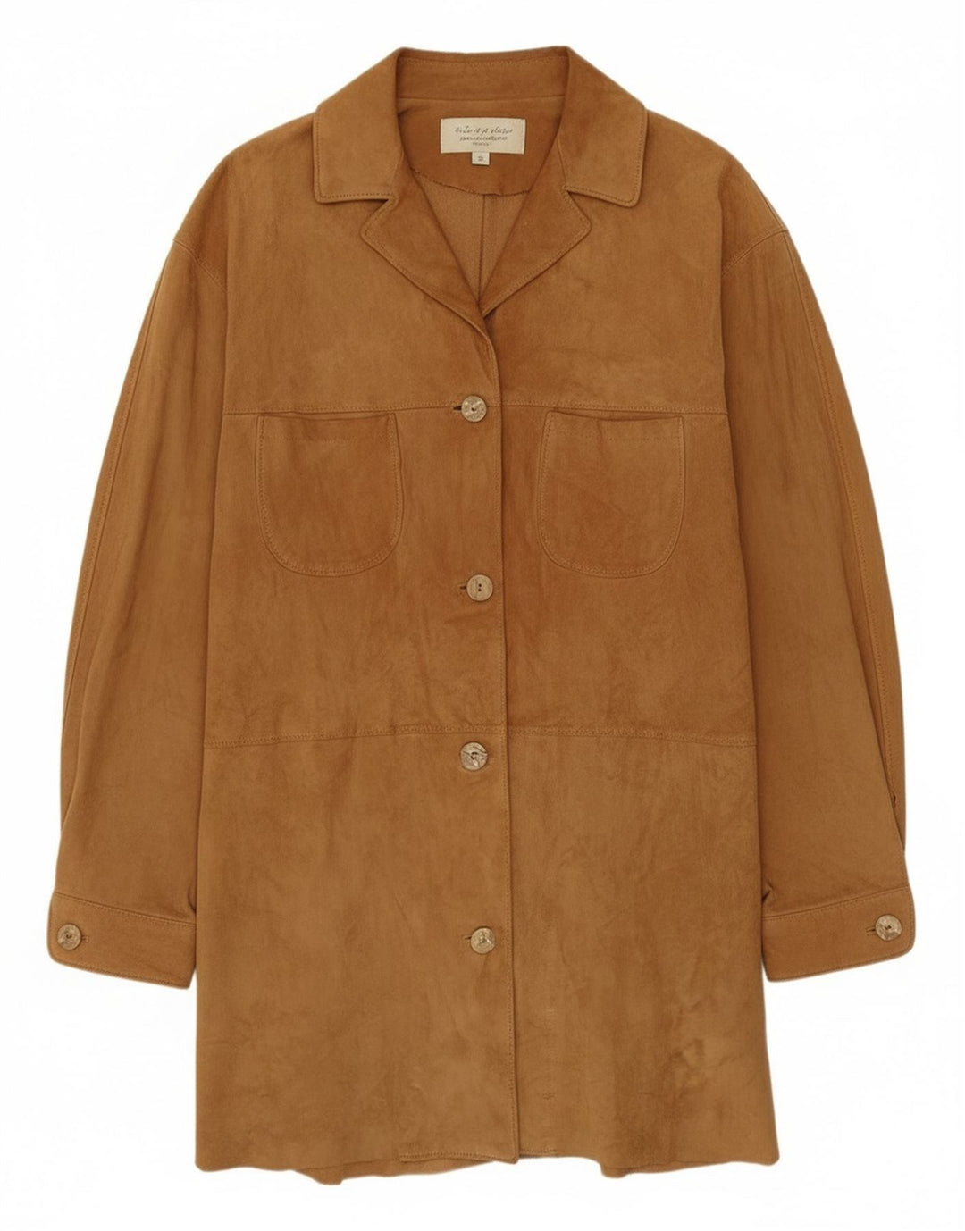 Abrigo vintage de ante para mujer IT 42 Cuero beige medio