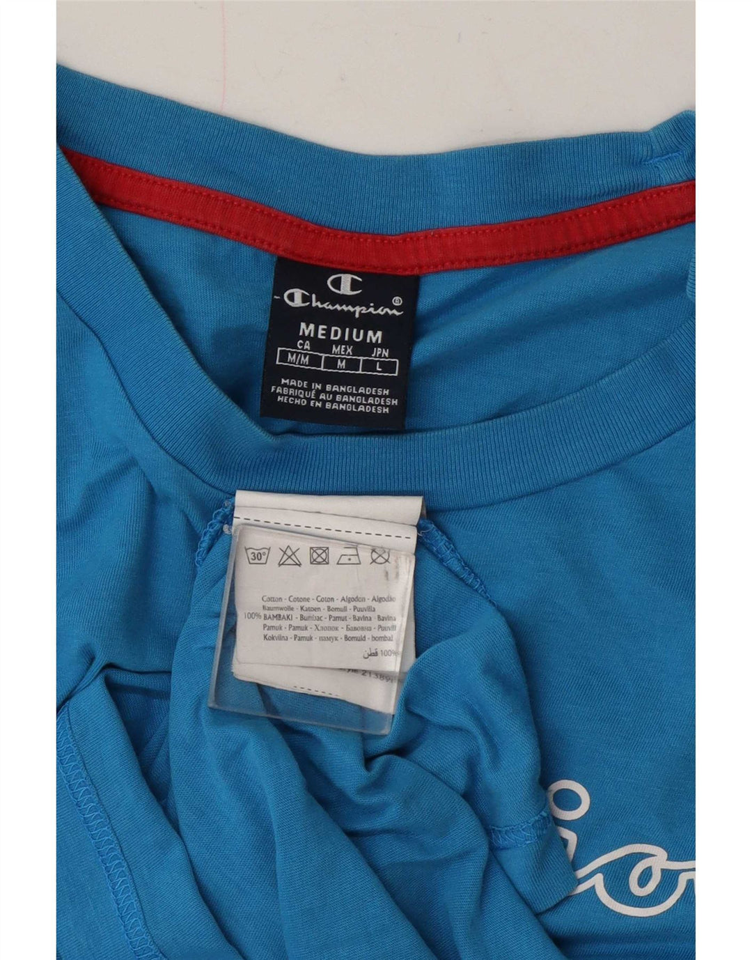 Champion Camiseta Gráfica Para Hombre Top Algodón Azul Medio