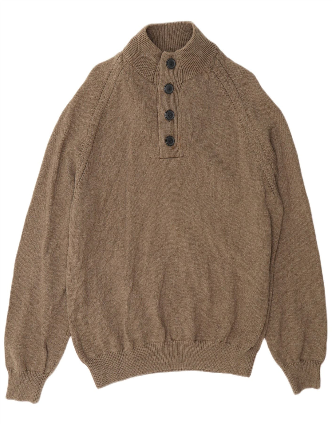 Marks & Spencer Jersey con cuello y botones para hombre XL Algodón marrón
