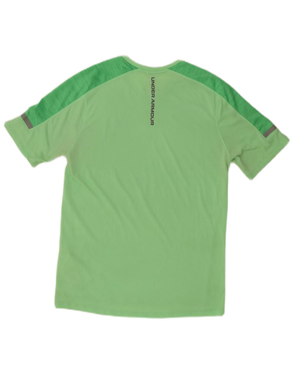 UNDER ARMOUR Hombre Camiseta gráfica Top Small Verde Colorblock Poliéster