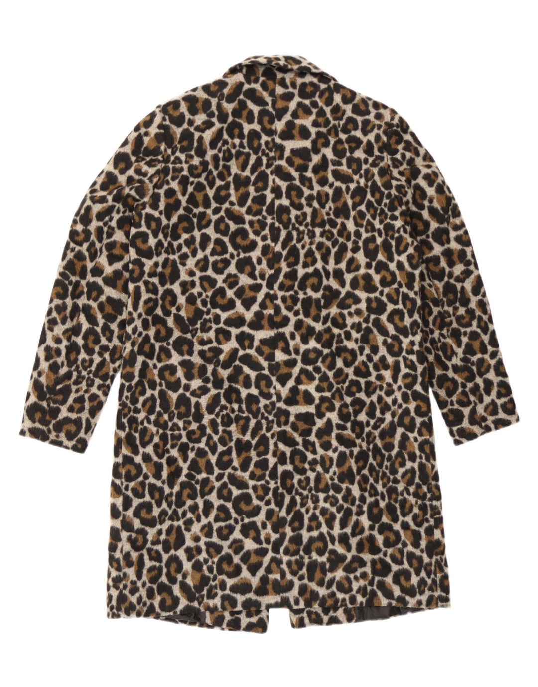 Topshop Abrigo extragrande para mujer UK 10 Pequeño marrón Estampado animal Poliéster