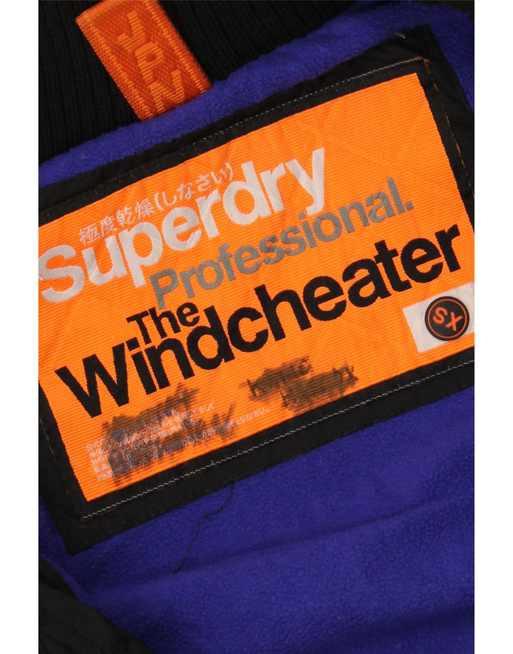 SUPERDRY Chaqueta cortavientos con capucha The Windcheater para mujer UK 6 XS Negro