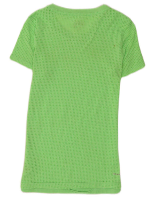 Adidas Mujer Aeroknit Camiseta Top UK 4/6 XS Verde Algodón