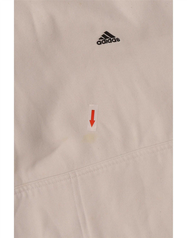 Adidas Hombre Sudadera Con Capucha Jumper Medio Blanco Algodón