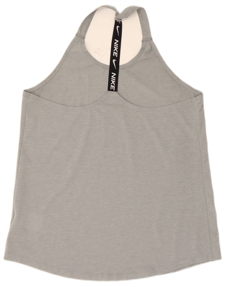 Nike Dri Fit Graphic Vest Top para mujer UK 14 Grande Gris Poliéster