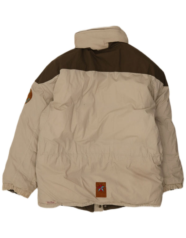 Stratos Chaqueta acolchada reversible con capucha para hombre UK 38 Medium Beige Colorblock