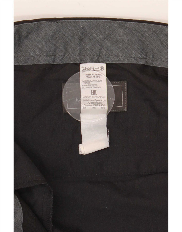 Marks & Spencer Pantalón de traje recto para hombre W40 L29 Poliéster negro
