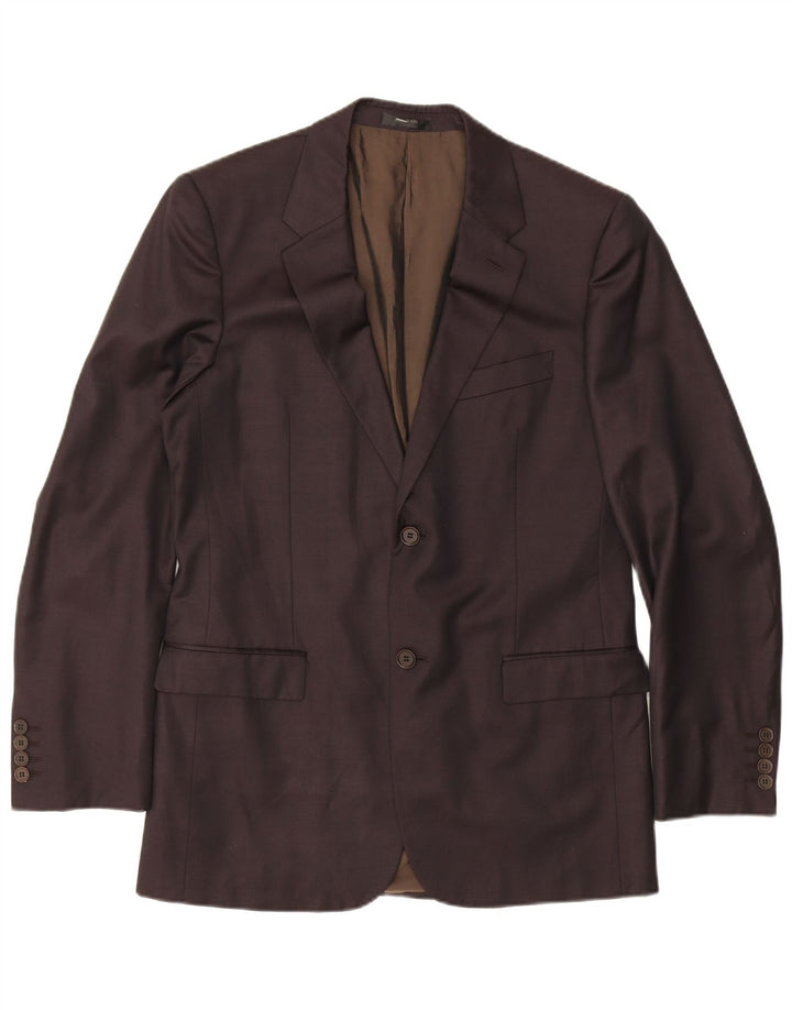 Calvin Klein Chaqueta tipo blazer con 2 botones para hombre, talla grande, lana nueva color burdeos