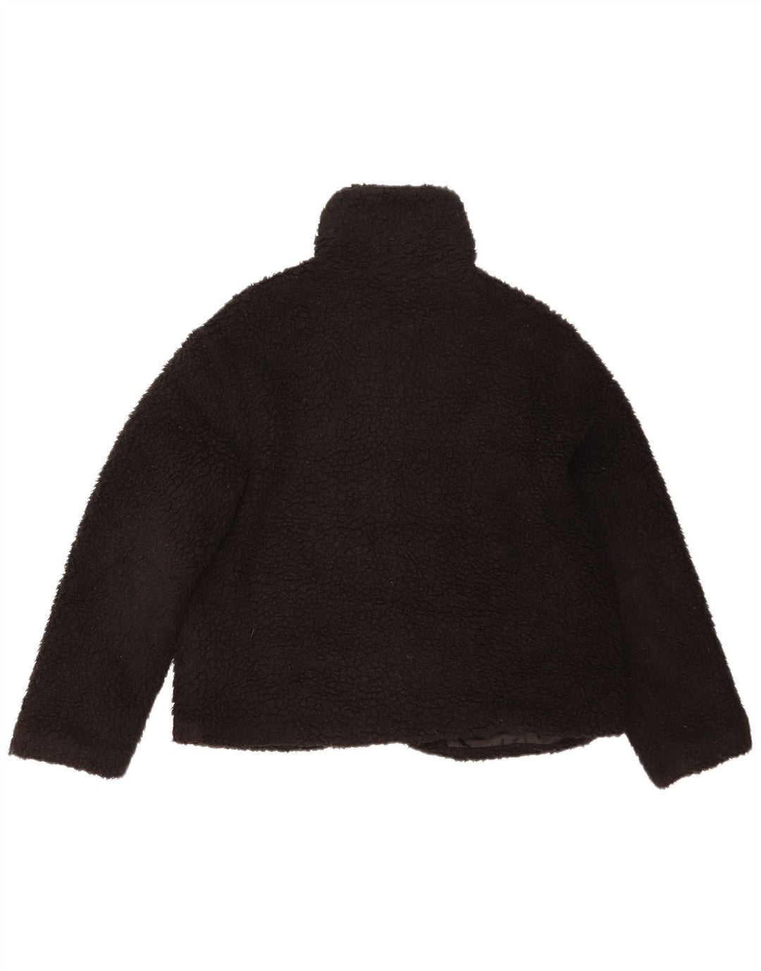 Topshop Chaqueta polar extragrande para mujer UK 14 Mediana Poliéster negro