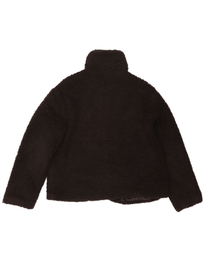 Topshop Chaqueta polar extragrande para mujer UK 14 Mediana Poliéster negro