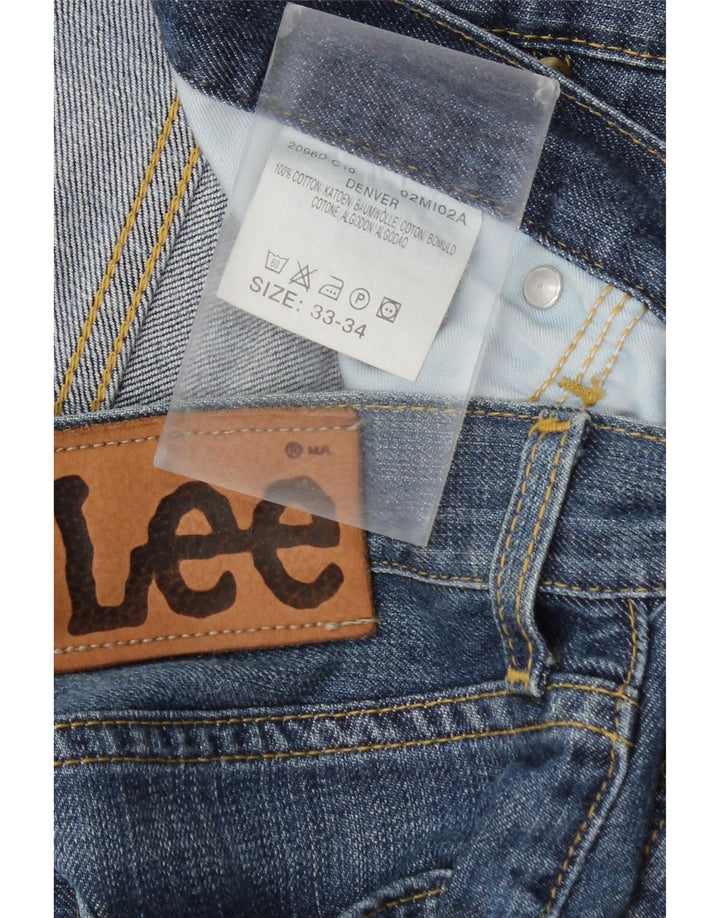Lee Vaqueros Rectos Denver Para Hombre W33 L29 Algodón Azul