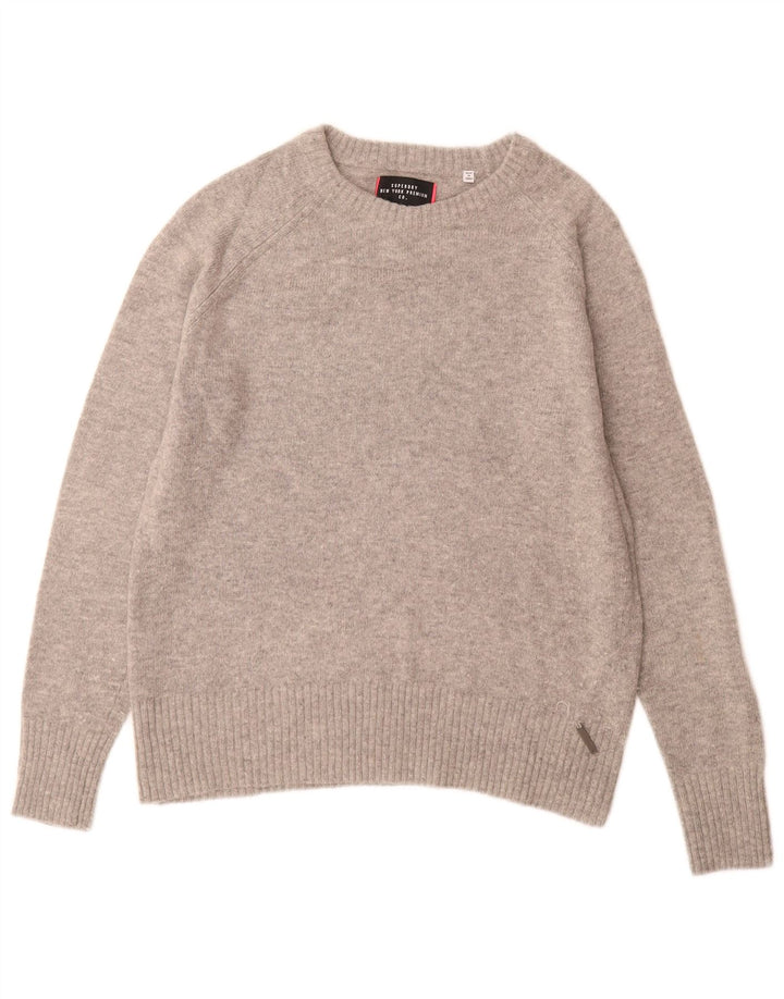 Superdry Jersey con cuello barco para mujer, talla 44, nailon gris medio