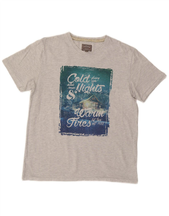 Camiseta gráfica para hombre Fat Face Top de algodón gris medio