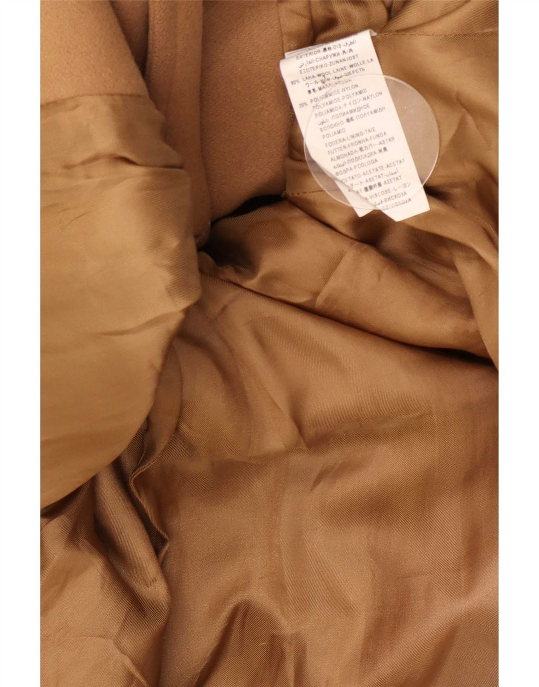 Benetton Abrigo Cruzado IT 44 Lana Beige Medio