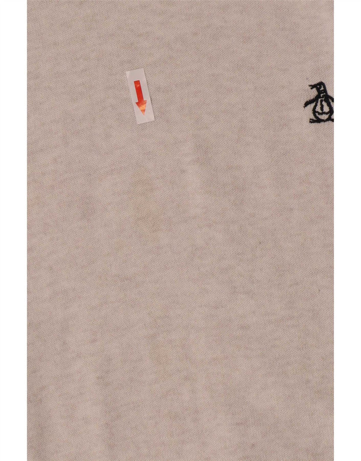 Penguin - Jersey para hombre con cuello barco, talla 2XL, algodón gris