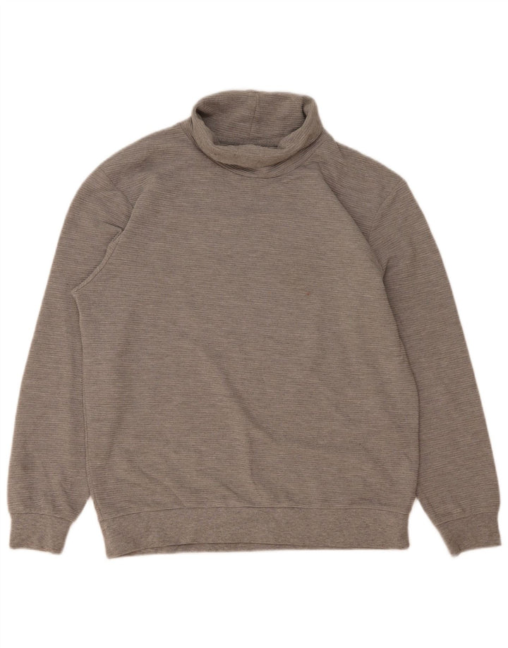 Zara Hombre Roll Neck Jumper Sweater Grande Poliéster Gris