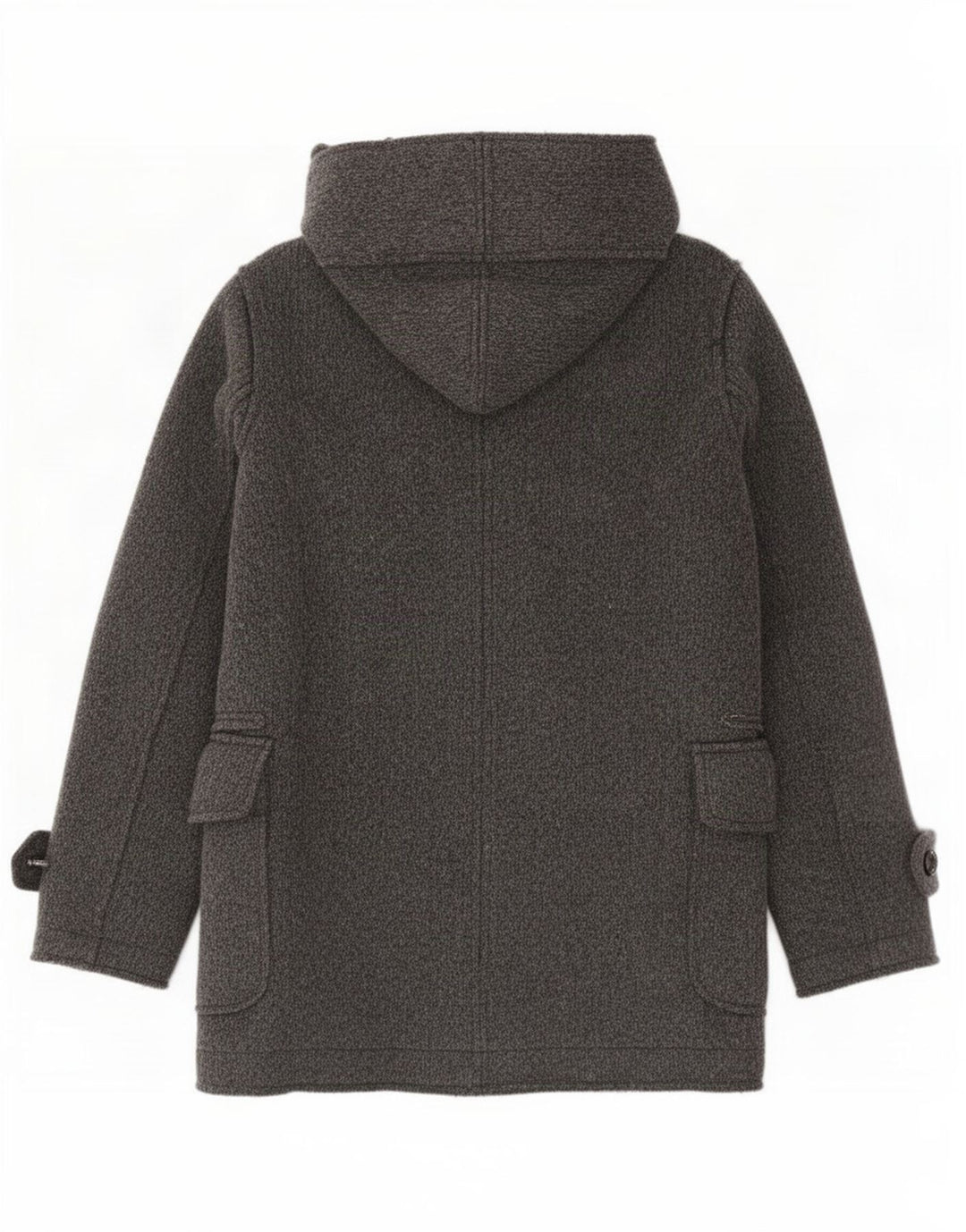 Zara Hombre Abrigo cortavientos con capucha y doble botonadura UK 38 Lana gris medio