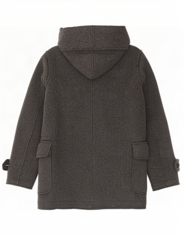 Zara Hombre Abrigo cortavientos con capucha y doble botonadura UK 38 Lana gris medio