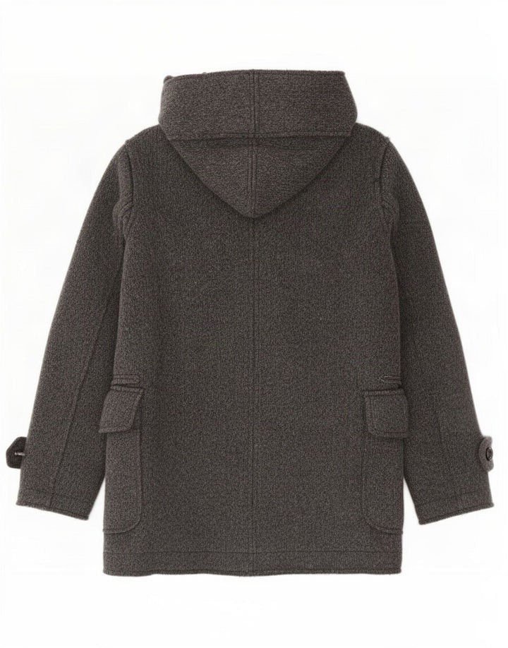 Zara Hombre Abrigo cortavientos con capucha y doble botonadura UK 38 Lana gris medio