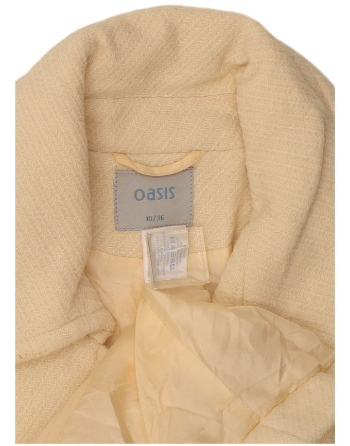 Abrigo Oasis para mujer UK 10 Small Off White Wool