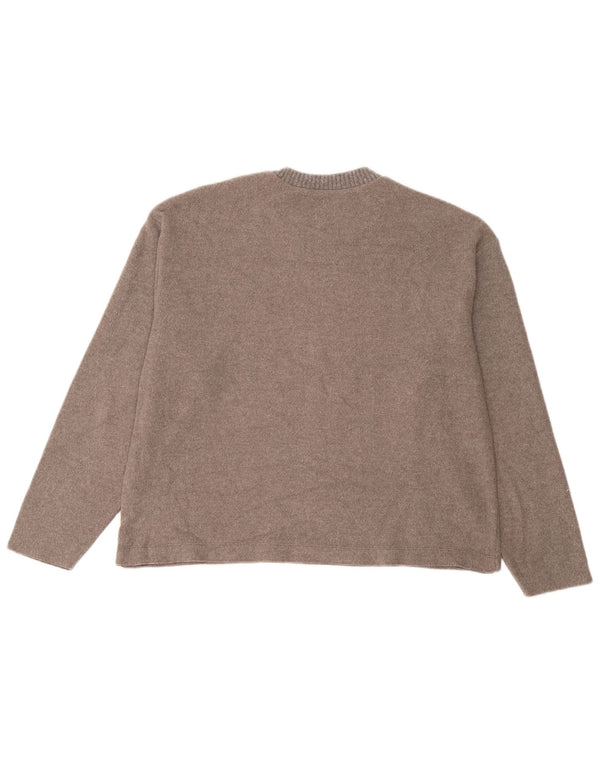Zara Mujer Top Suelto Manga Larga UK 44 Marrón Medio Moteado