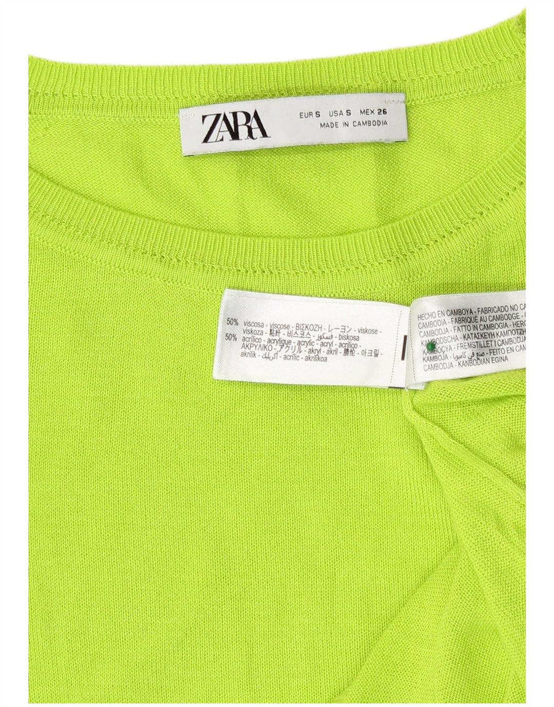 Zara Jersey oversize con cuello barco para mujer, talla 40, viscosa verde pequeña