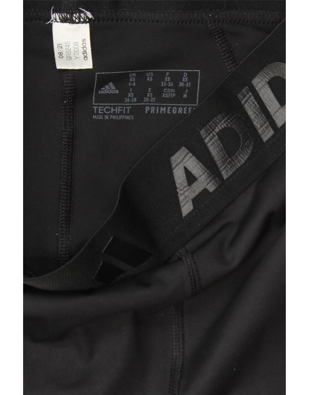 ADIDAS Leggings gráficos para mujer UK 4/6 XS Negro Poliéster