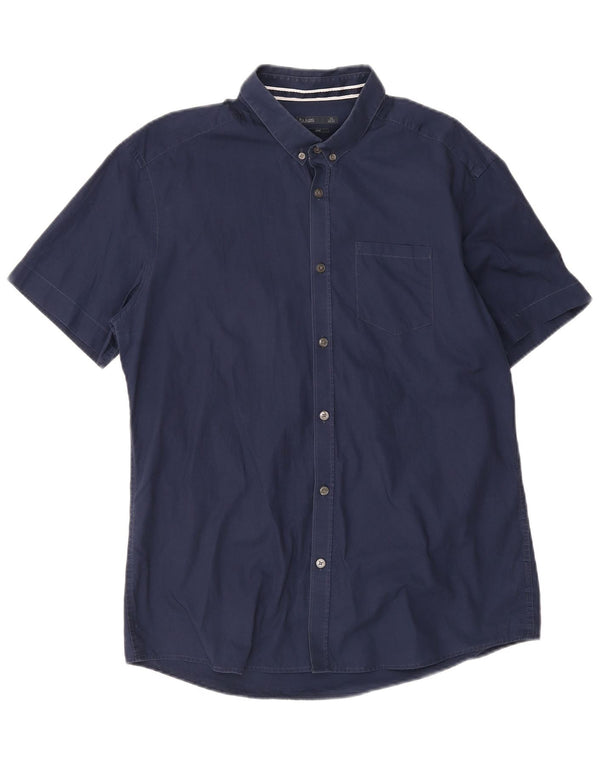 Jules - Camisa de manga corta para hombre, corte entallado, talla 43/44, grande, azul marino