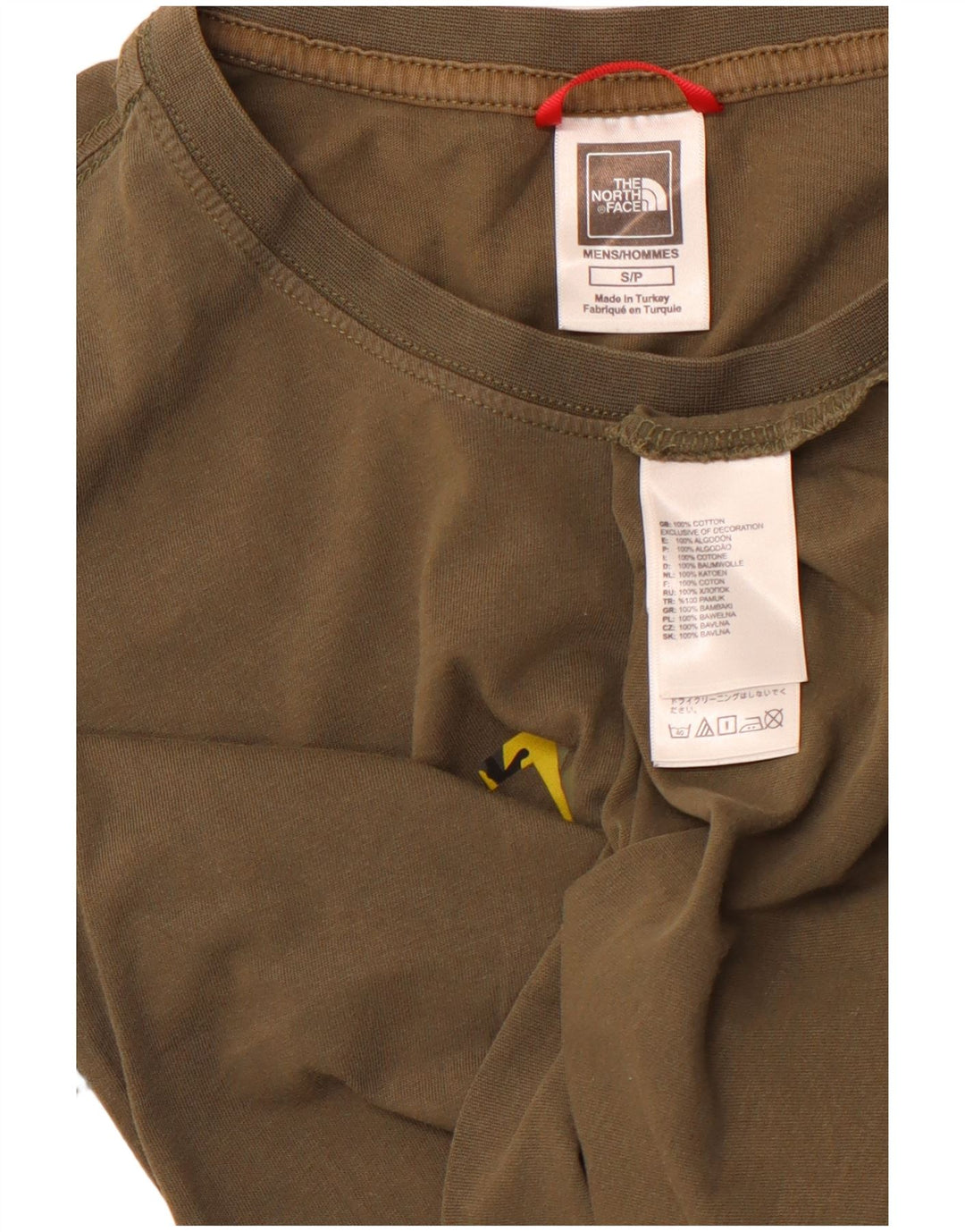 THE NORTH FACE Camiseta gráfica para hombre Top Small Khaki Cotton