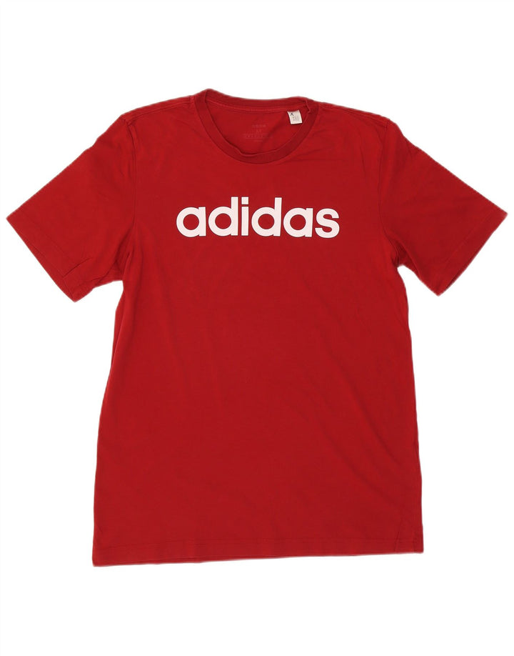 Adidas - Camiseta gráfica para hombre, color rojo medio, algodón