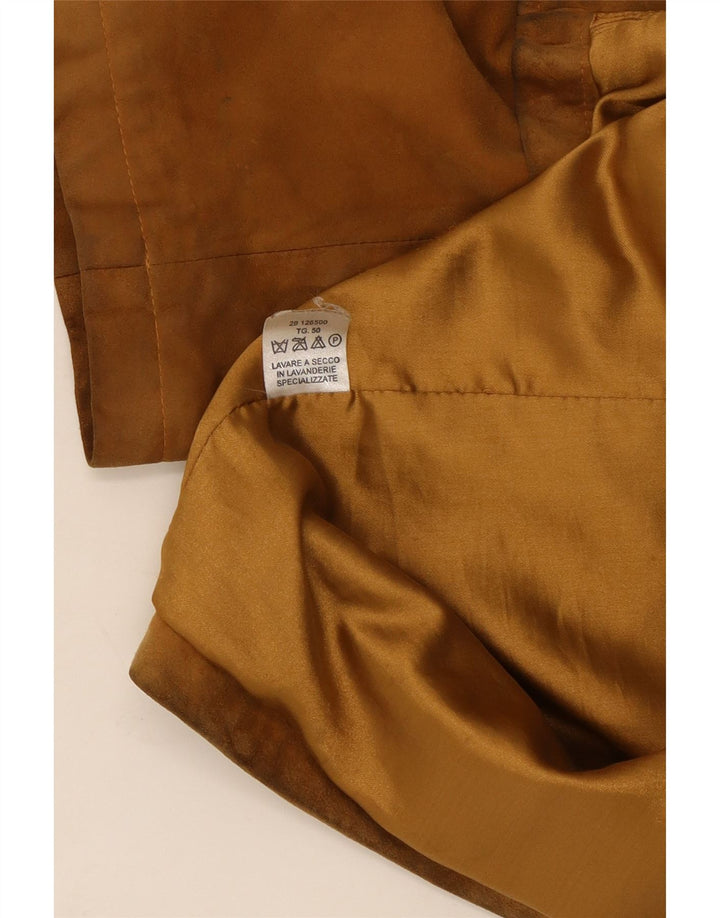 Vintage mujer 2 botones ante Blazer chaqueta IT 50 XL marrón