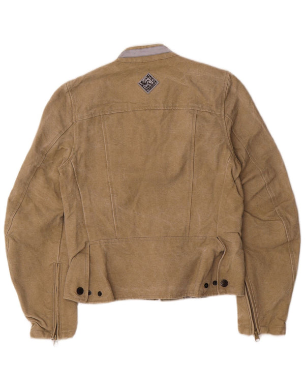 Tucano Urbano Chaqueta Racer para Mujer UK 10 Small Beige Cotton