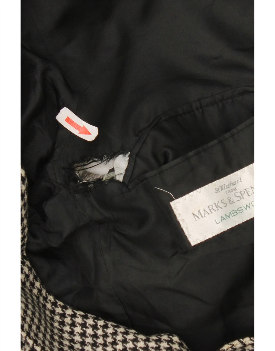 Marks & Spencer Chaqueta tipo blazer larga para hombre UK 40 Medium Black Houndstooth