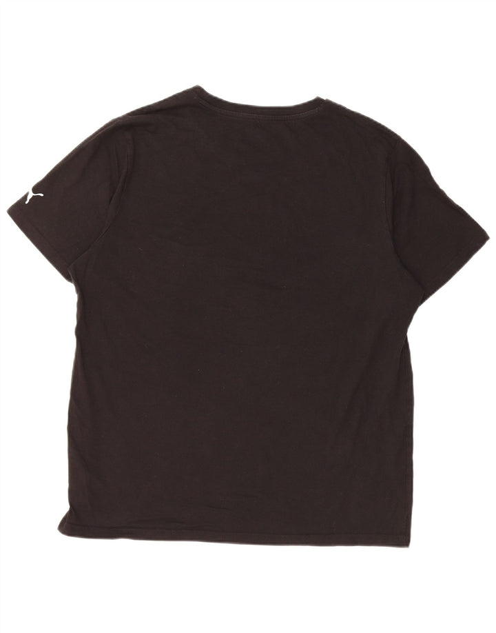 PUMA Camiseta gráfica para hombre Top grande de algodón negro