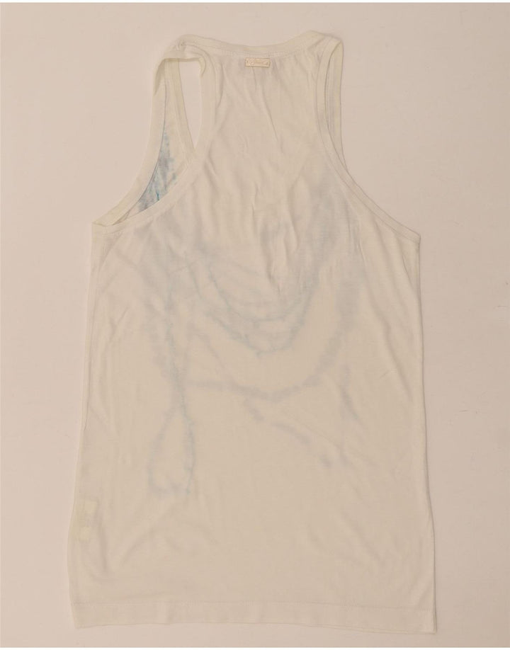 Diesel Mujer Chaleco Top UK 10 Pequeño Algodón Blanco