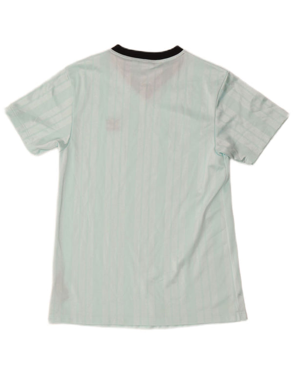 ADIDAS Camiseta para mujer Top UK 8 Small Turquesa Rayas Poliéster