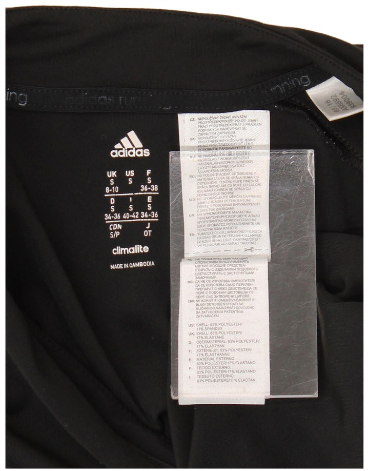 ADIDAS Mujer Climalite Jersey Chándal Top UK 8/10 Pequeño Negro
