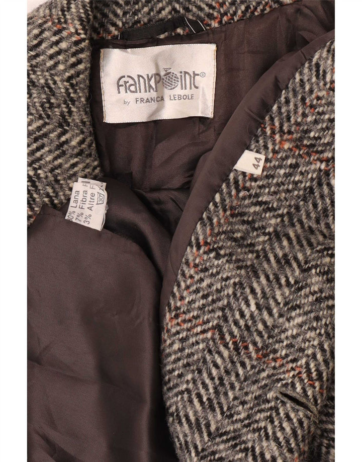 Abrigo de doble botonadura de corte holgado para mujer Lebole IT 44 Pata de gallo gris medio