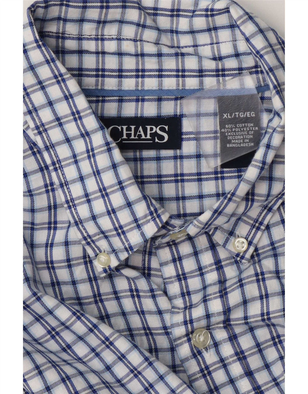 Chaps Camisa de franela para hombre XL Algodón a cuadros azules