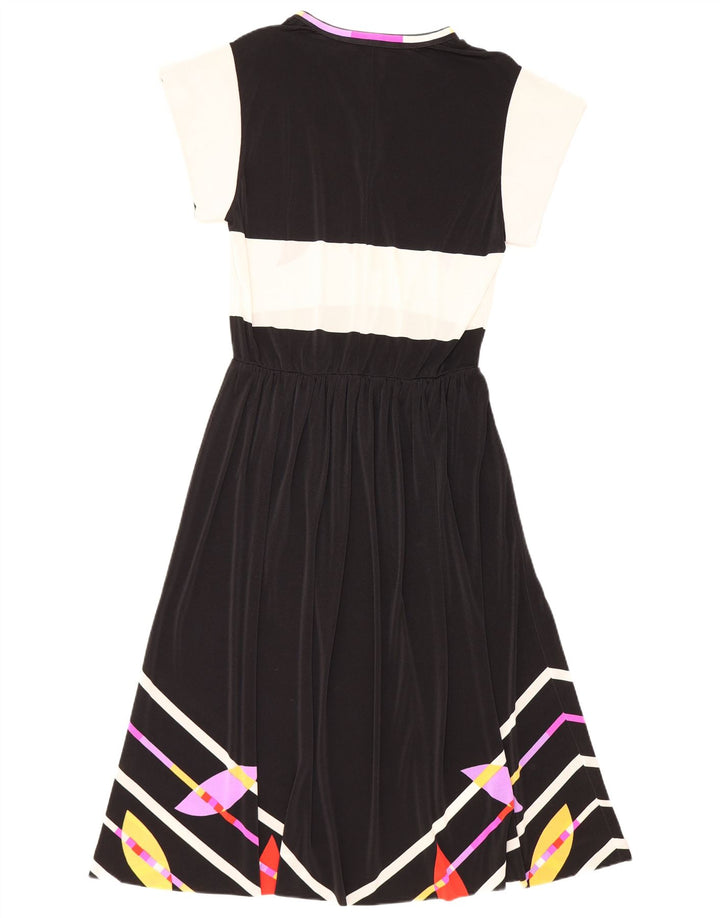 Vestido maxi vintage para mujer IT 46 Poliamida floral negra grande