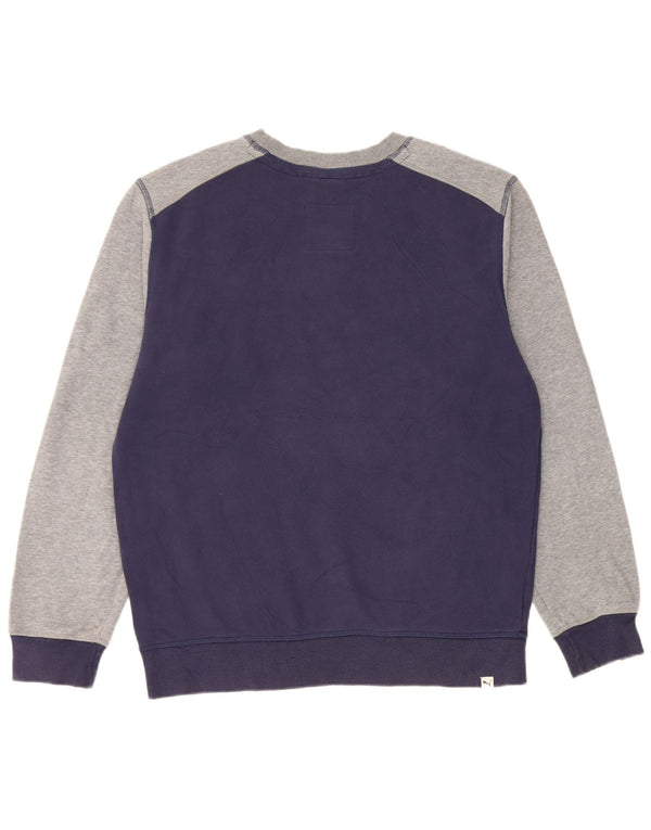 Puma Hombre Sudadera Gráfica Jumper Medium Azul Marino Colorblock Algodón