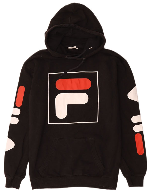 Fila Sudadera con capucha gráfica para hombre XS Algodón negro