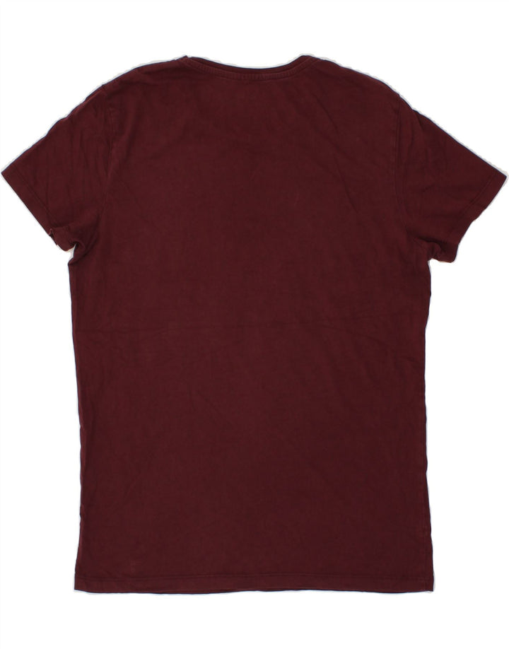 JACK & JONES Mens Core Graphic T-Shirt Top Medium Maroon Vintage Jack & Jones and Second-Hand Jack & Jones from Messina Hembry 