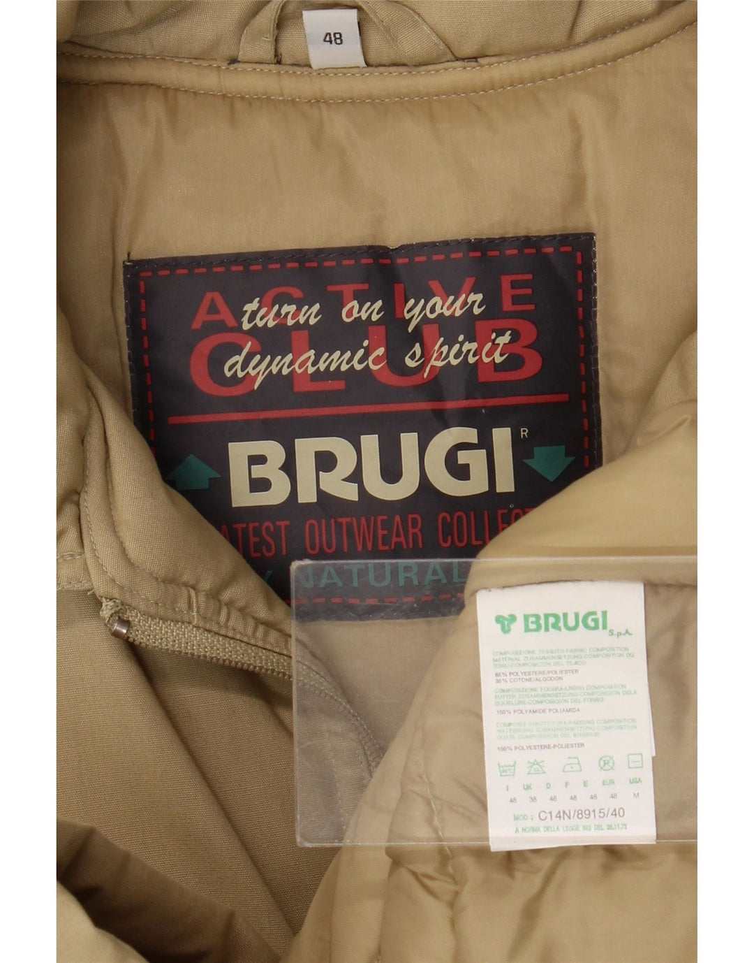 Abrigo acolchado Brugi Hombre IT 48 Poliéster beige medio