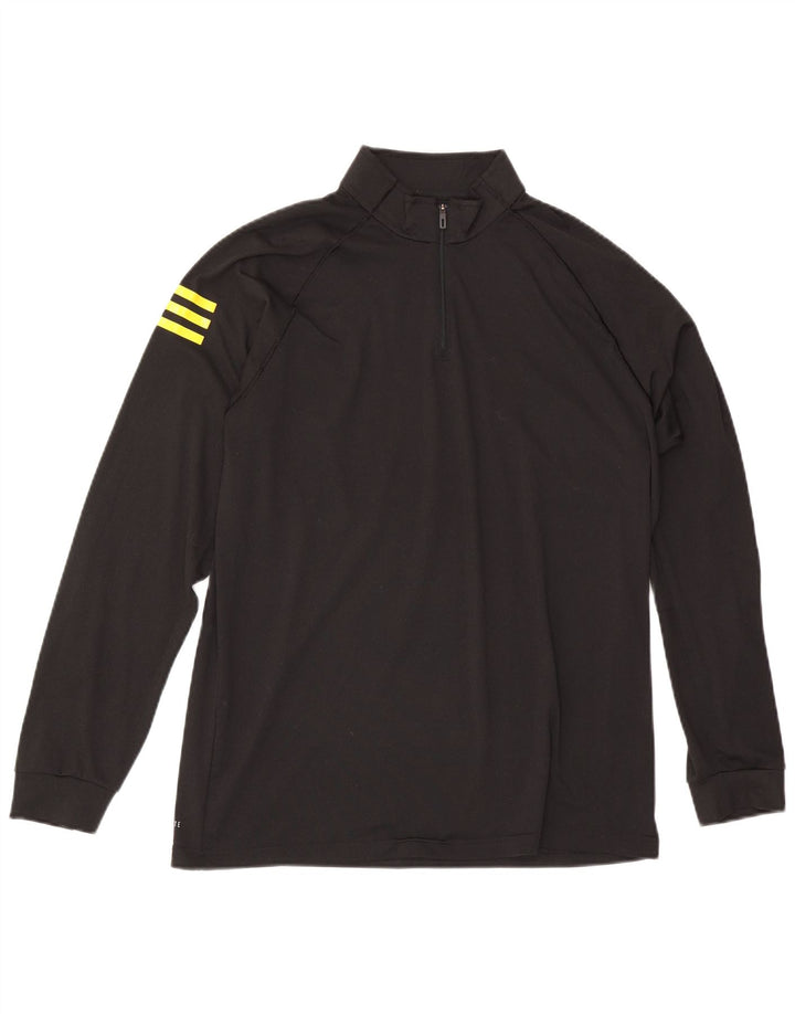 Adidas Climalite - Chándal con cremallera y cuello para hombre, color negro